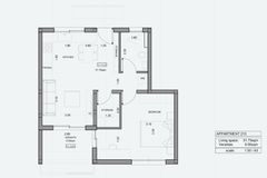 Квартира №213 с 1 спальней в ITHAKA Homes, Пила, Ларнака — план этажа
