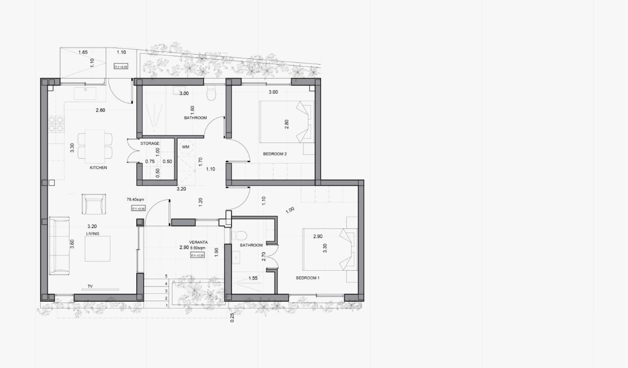 דירת 2 חדרי שינה מס׳ 113 ב-ITHAKA Homes, פילה, לרנקה — תוכנית דירה
