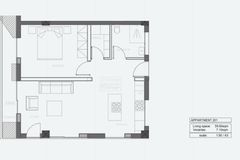 Квартира №201 с 1 спальней в ITHAKA Homes, Пила, Ларнака — план этажа