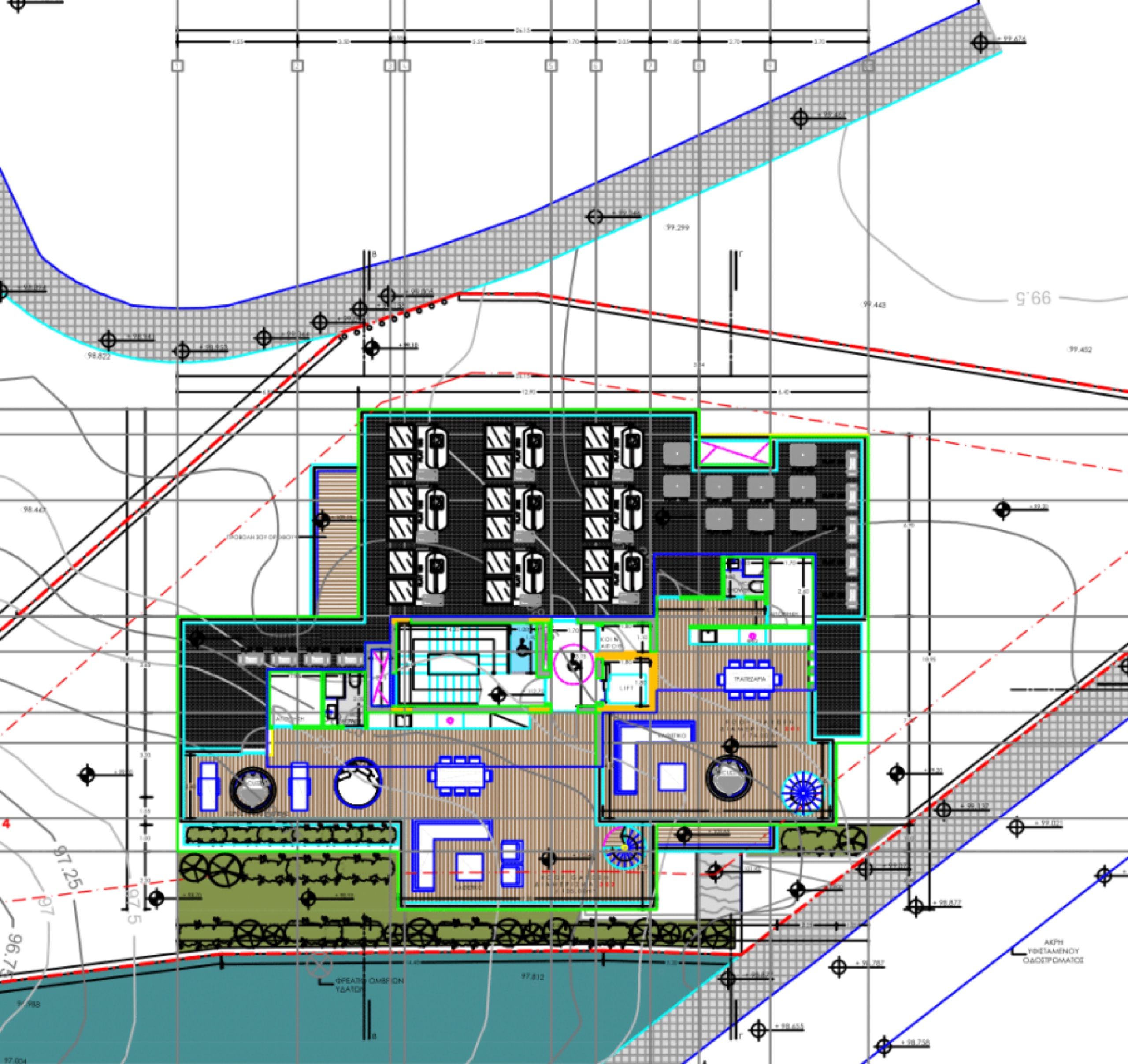 AKIO — roof plan: penthouse roof gardens
