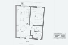 Квартира №206 с 1 спальней в ITHAKA Homes, Пила, Ларнака — план этажа