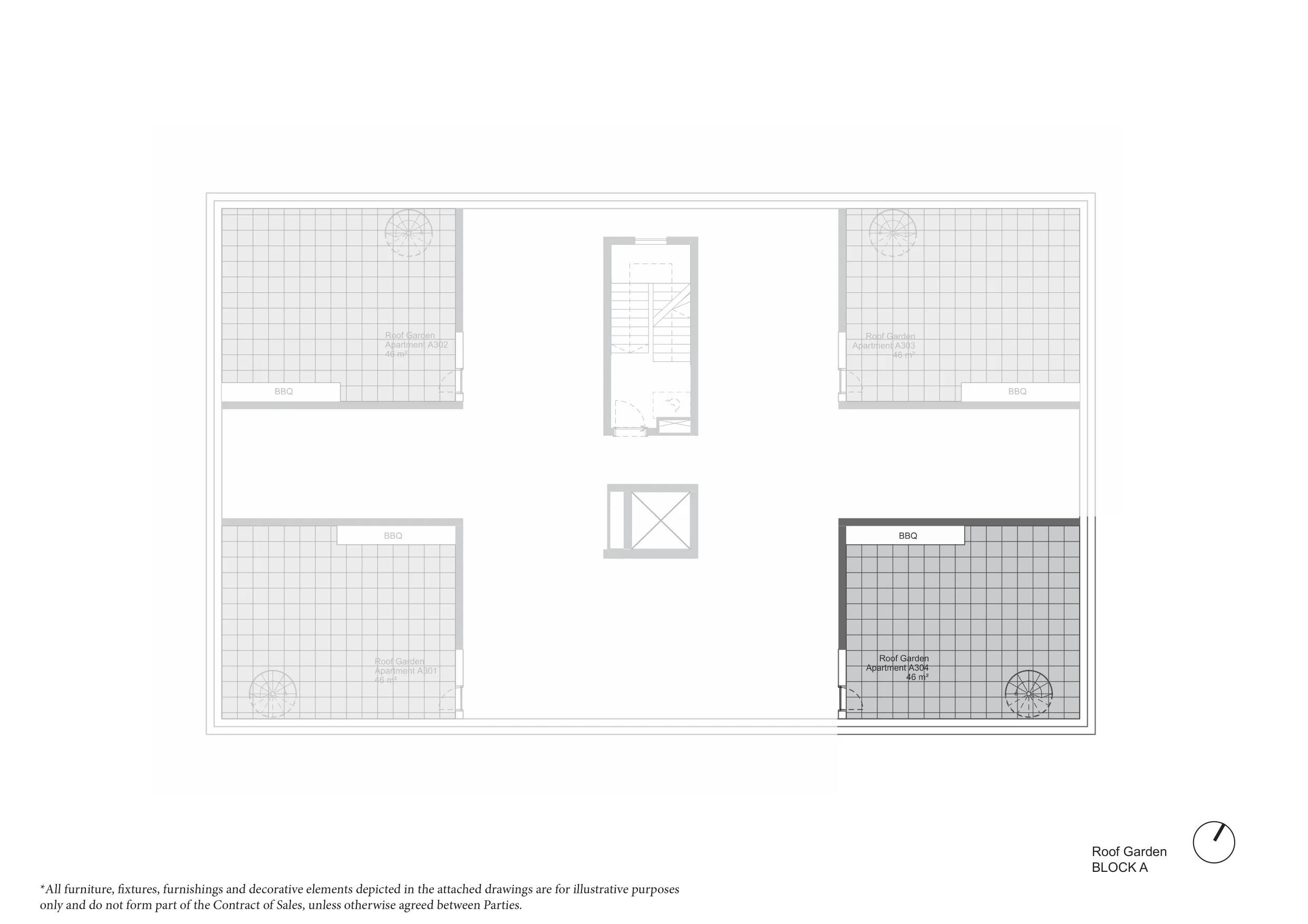 Penthouse A304 — roof garden plan