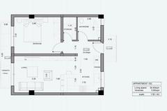 Квартира №102 с 1 спальней в ITHAKA Homes, Пила, Ларнака — план этажа