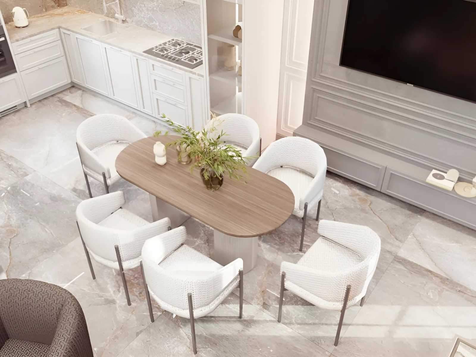 ITHAKA Homes — מטבח ופינת אוכל, הדמיית עיצוב
