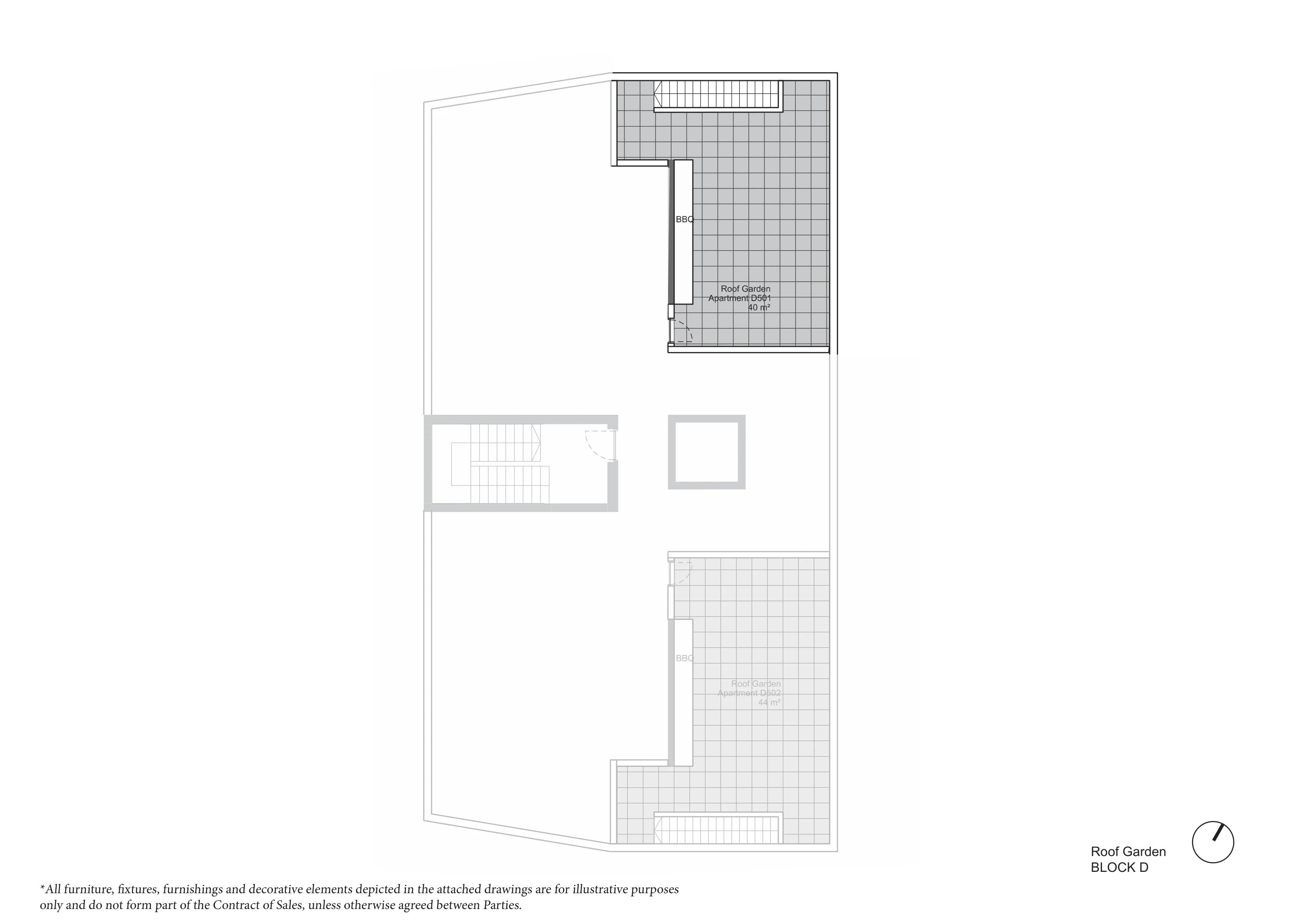 Penthouse D501 — roof garden plan