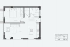 Квартира №101 с 1 спальней в ITHAKA Homes, Пила, Ларнака — план этажа