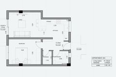 Квартира №203 с 1 спальней в ITHAKA Homes, Пила, Ларнака — план этажа