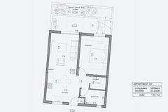 Квартира №107 с 1 спальней в ITHAKA Homes, Пила, Ларнака — план этажа