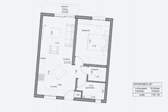 Квартира №207 с 1 спальней в ITHAKA Homes, Пила, Ларнака — план этажа