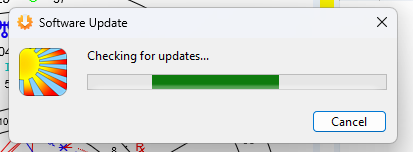 Solar Fire X checking for software updates.