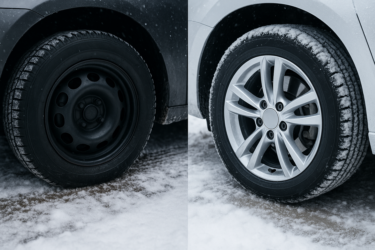 Felgi stalowe i aluminiowe zimą