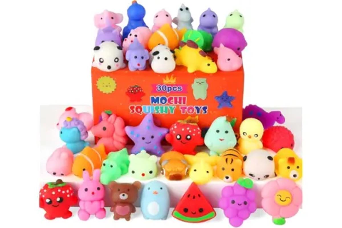 A multi-pack of miniature animal-shaped squishy toys observed on Amazon US