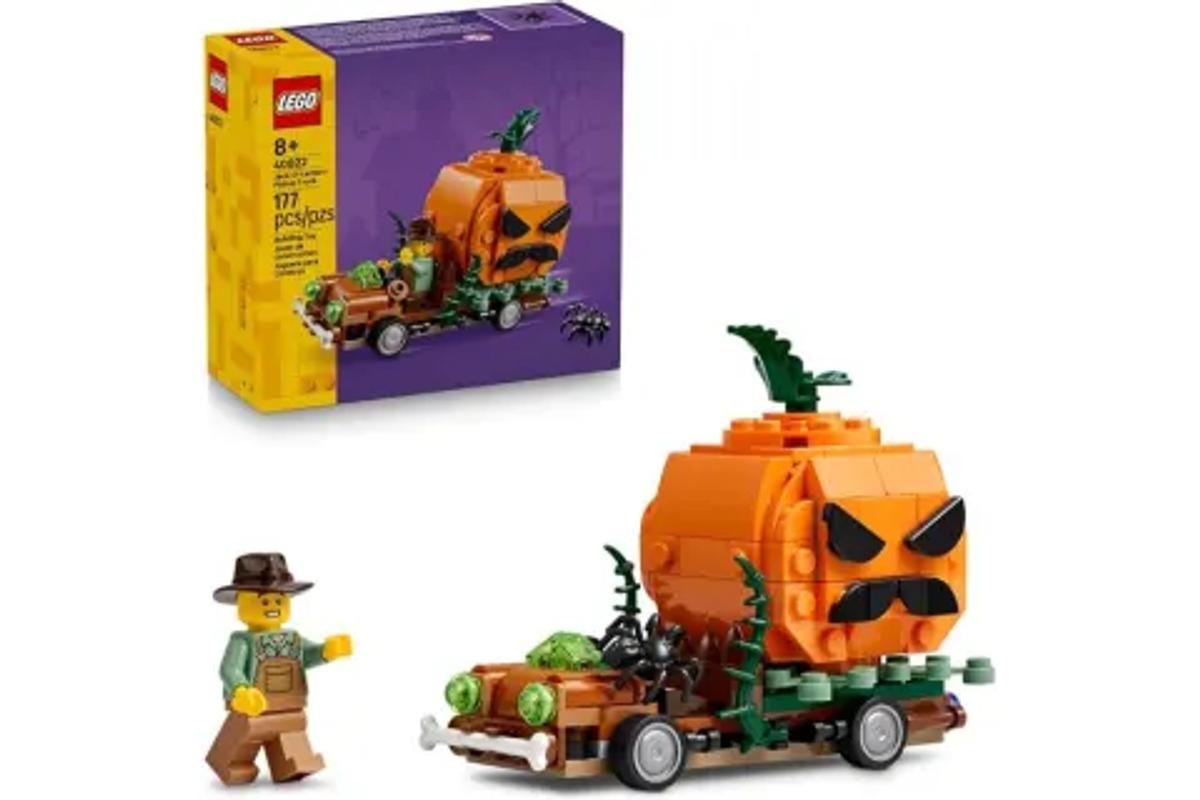 LEGO jack-o'-lantern pickup truck building set