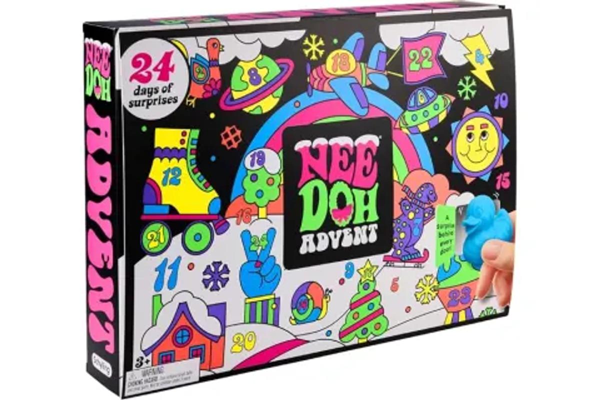 NeeDoh Squishmas advent calendar box with 24 doors