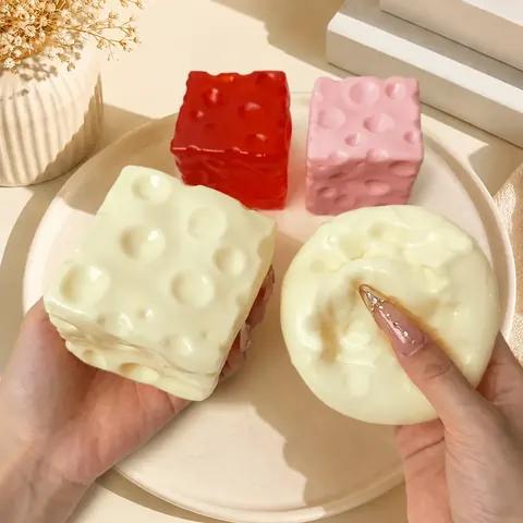 Cheese cube squishy in multiple colors