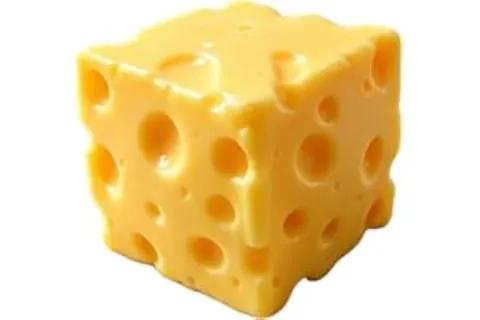 A yellow cheese-block-shaped squishy sensory toy