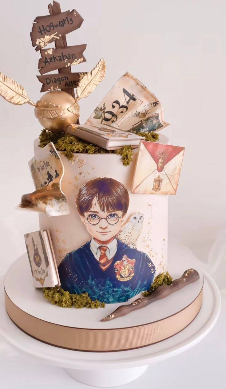 Harry Potter temalı erkek çocuk pastası