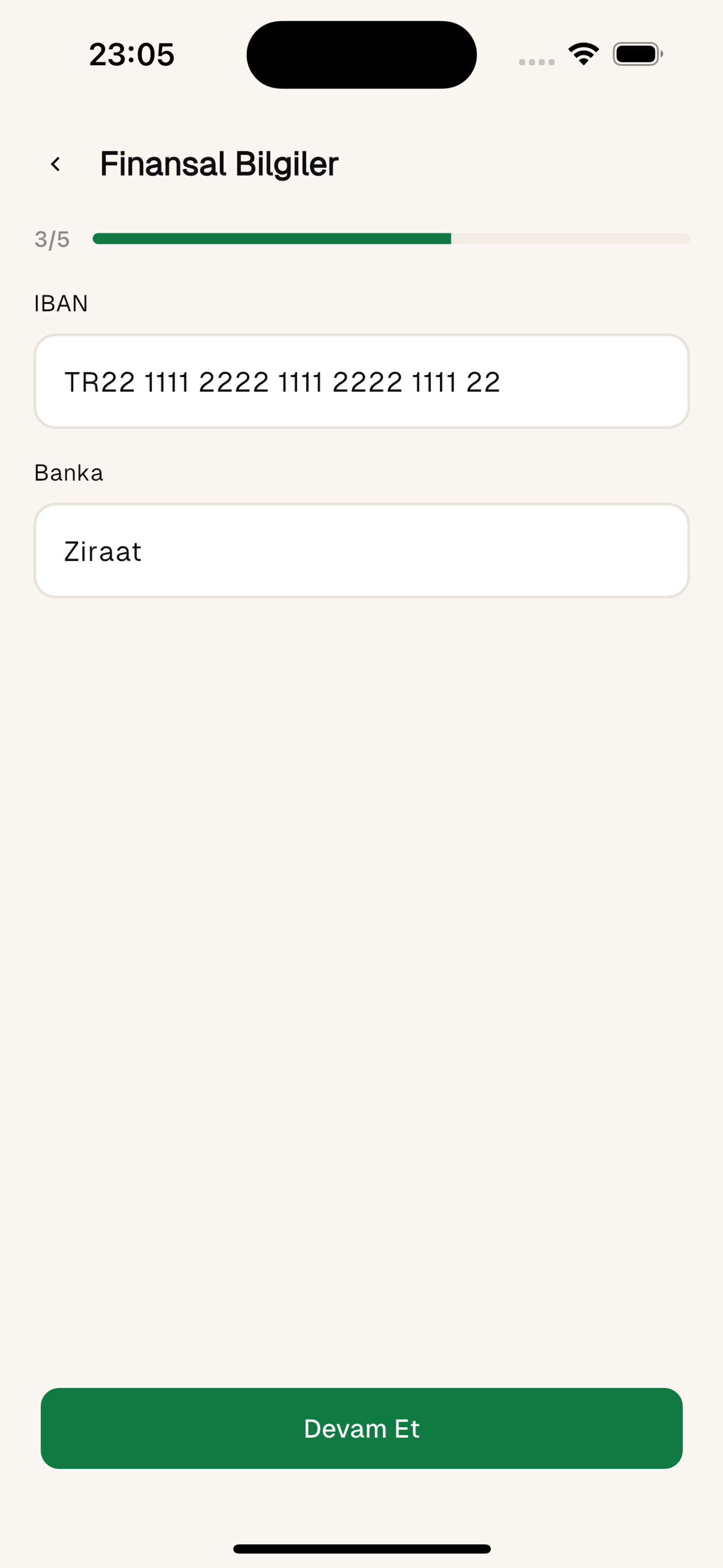 Adım 3: Maaşınızın yatacağı IBAN ve banka.