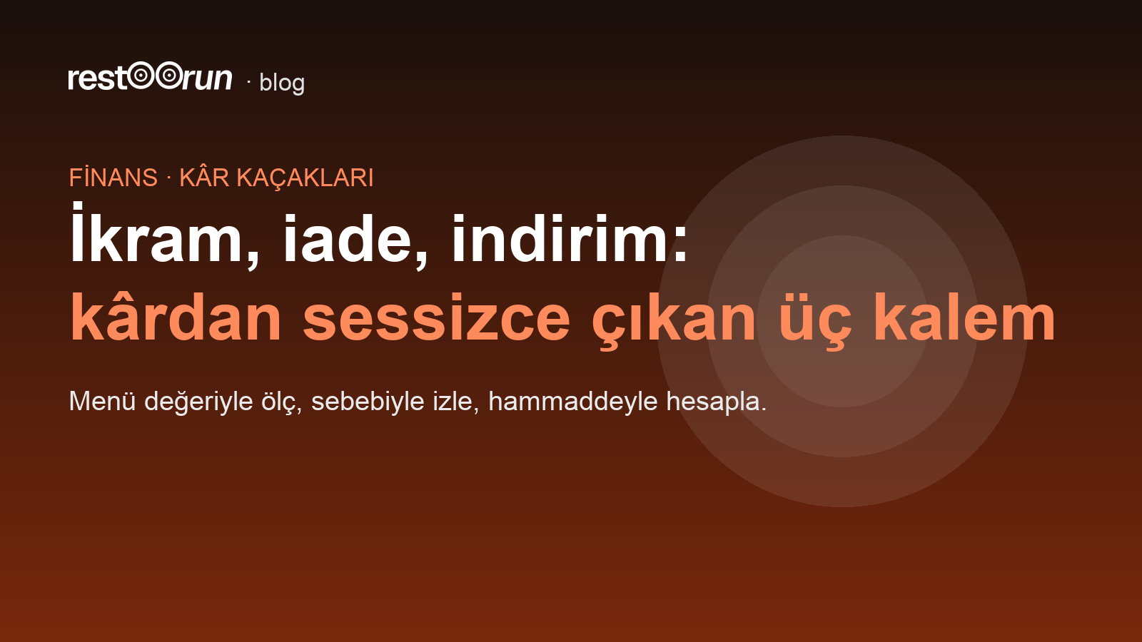 Kapak: İkram, iade, indirim — kârdan sessizce çıkan üç kalem.