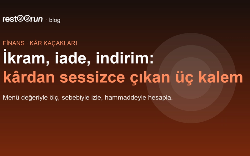 Kapak: İkram, iade, indirim — kârdan sessizce çıkan üç kalem.