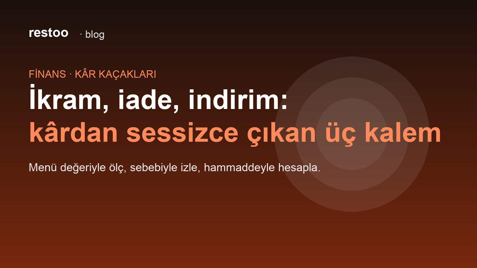Kapak: İkram, iade, indirim — kârdan sessizce çıkan üç kalem.