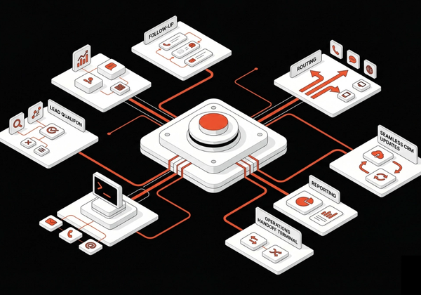Illustration of multi-agent AI workflow with orchestrator, specialist agents, tool integration, and state management