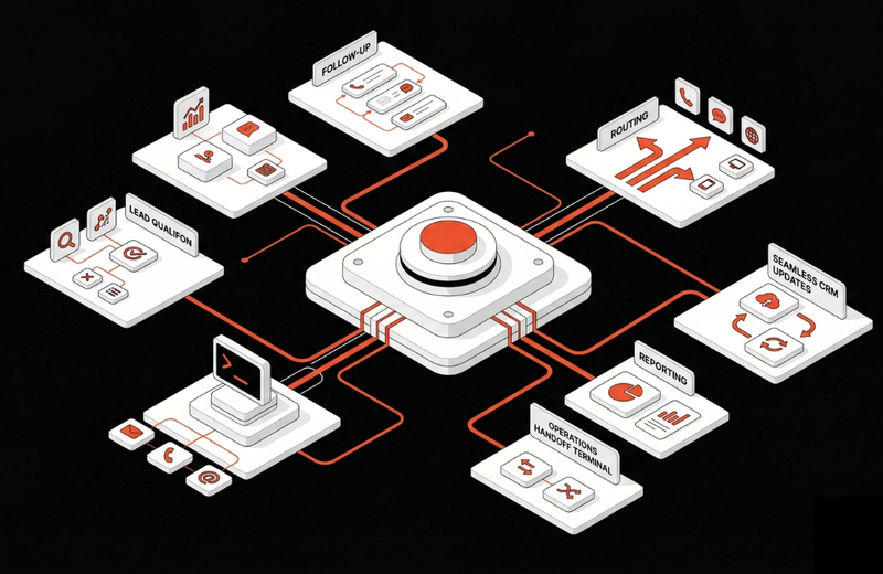 Illustration of multi-agent AI workflow with orchestrator, specialist agents, tool integration, and state management