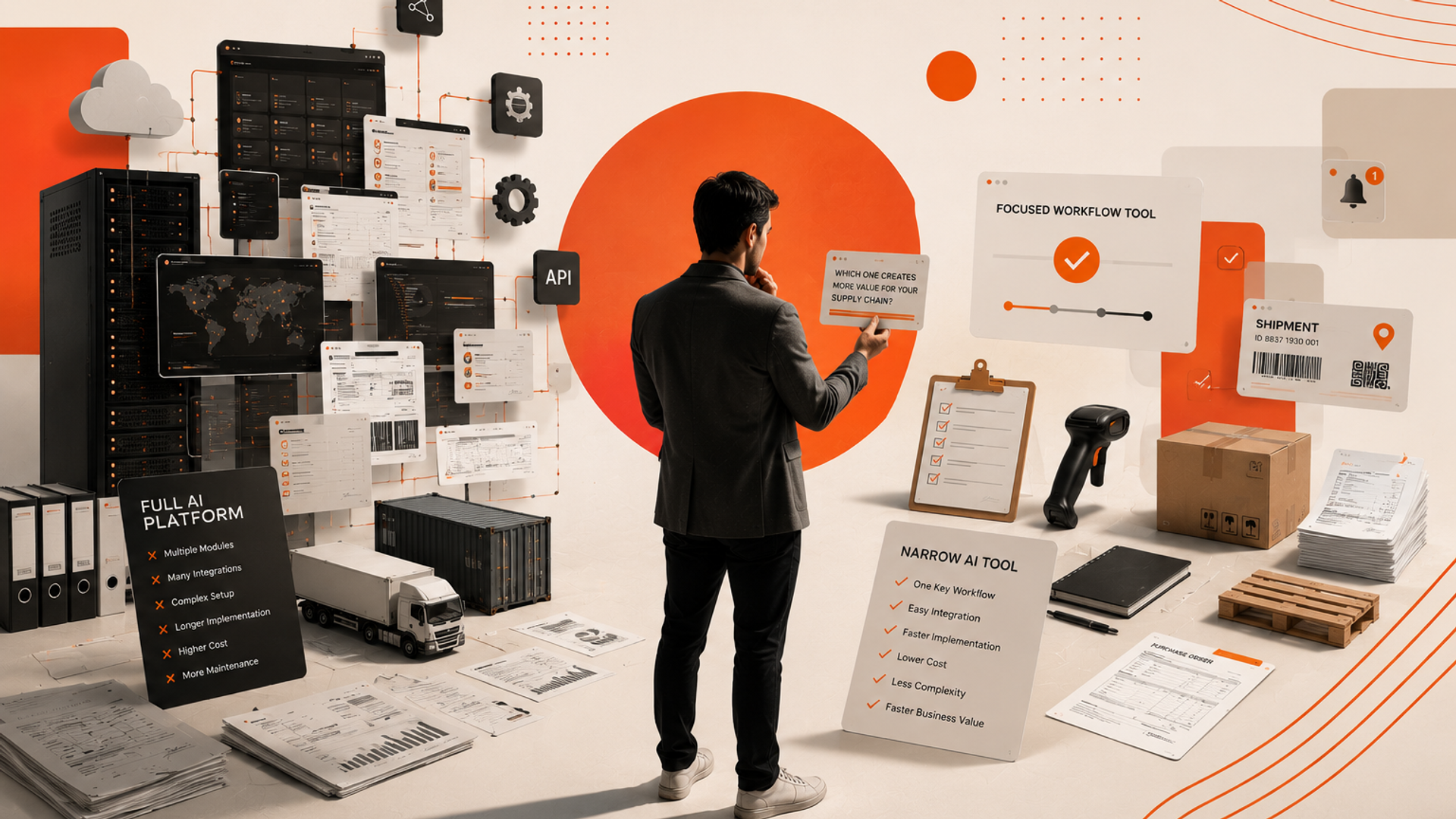 Featured image for Best AI Tools for Supply Chain Operations: Should You Buy a Full Platform or One Narrow Product? showing the main business workflow and AI use case.