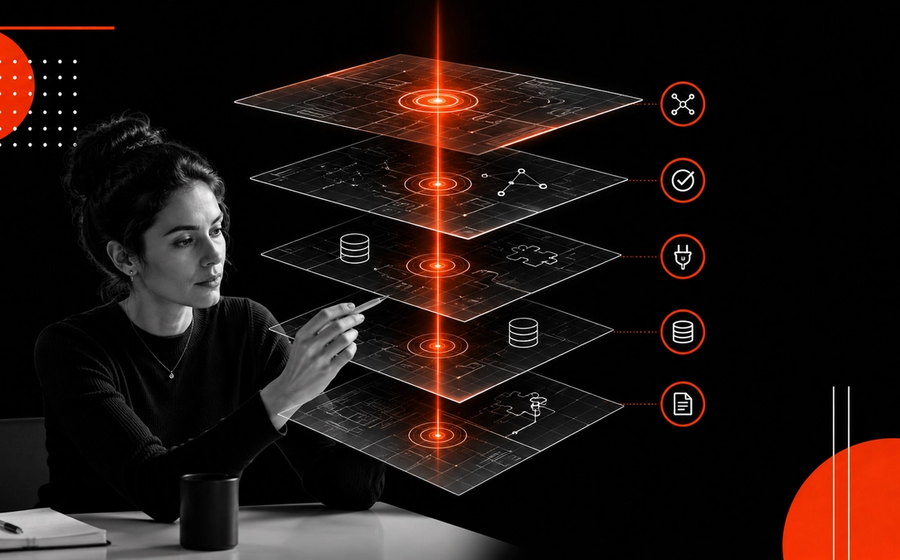 Featured image for Workflow-First AI Development: The Simplest Architecture for Turning Business Processes into Reliable Automation showing the main business workflow and AI use case.