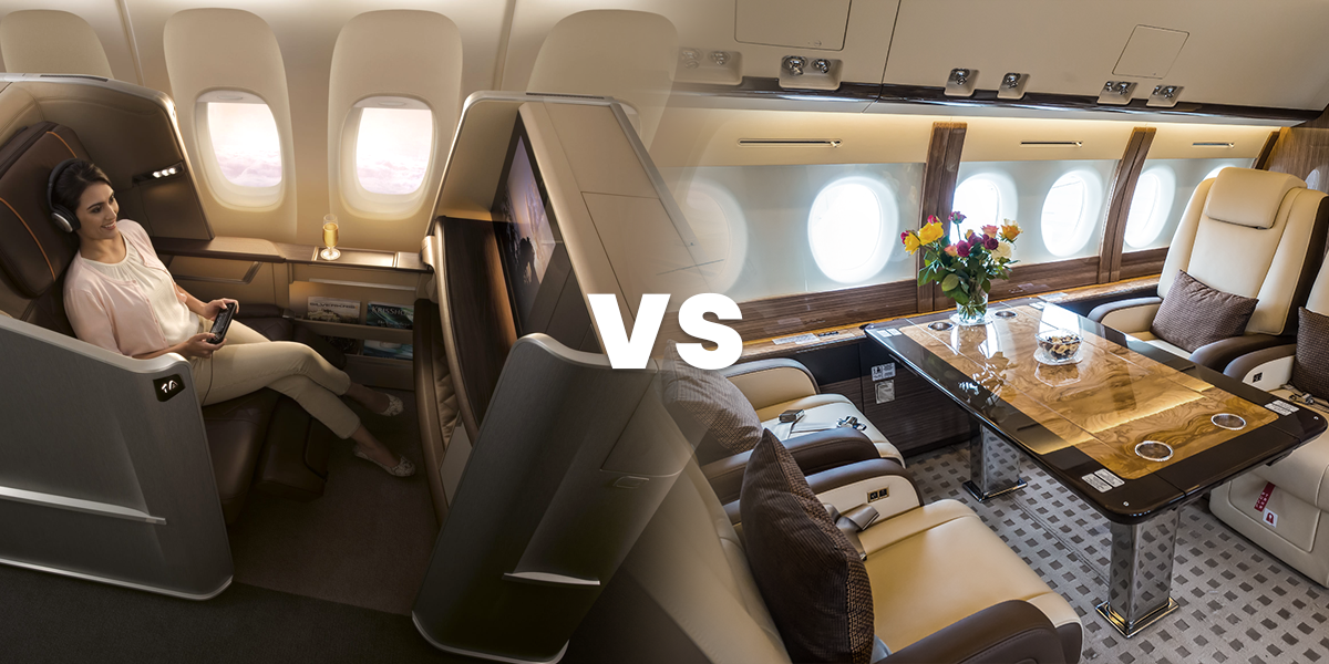 First-Class vs. Private Jet: What’s the Difference?
