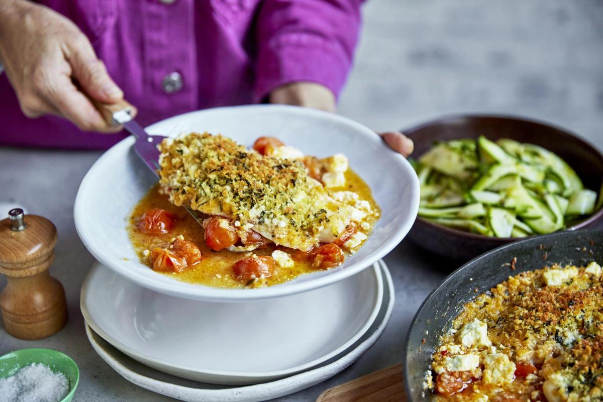 Herb-Crumbed Fish Saganaki