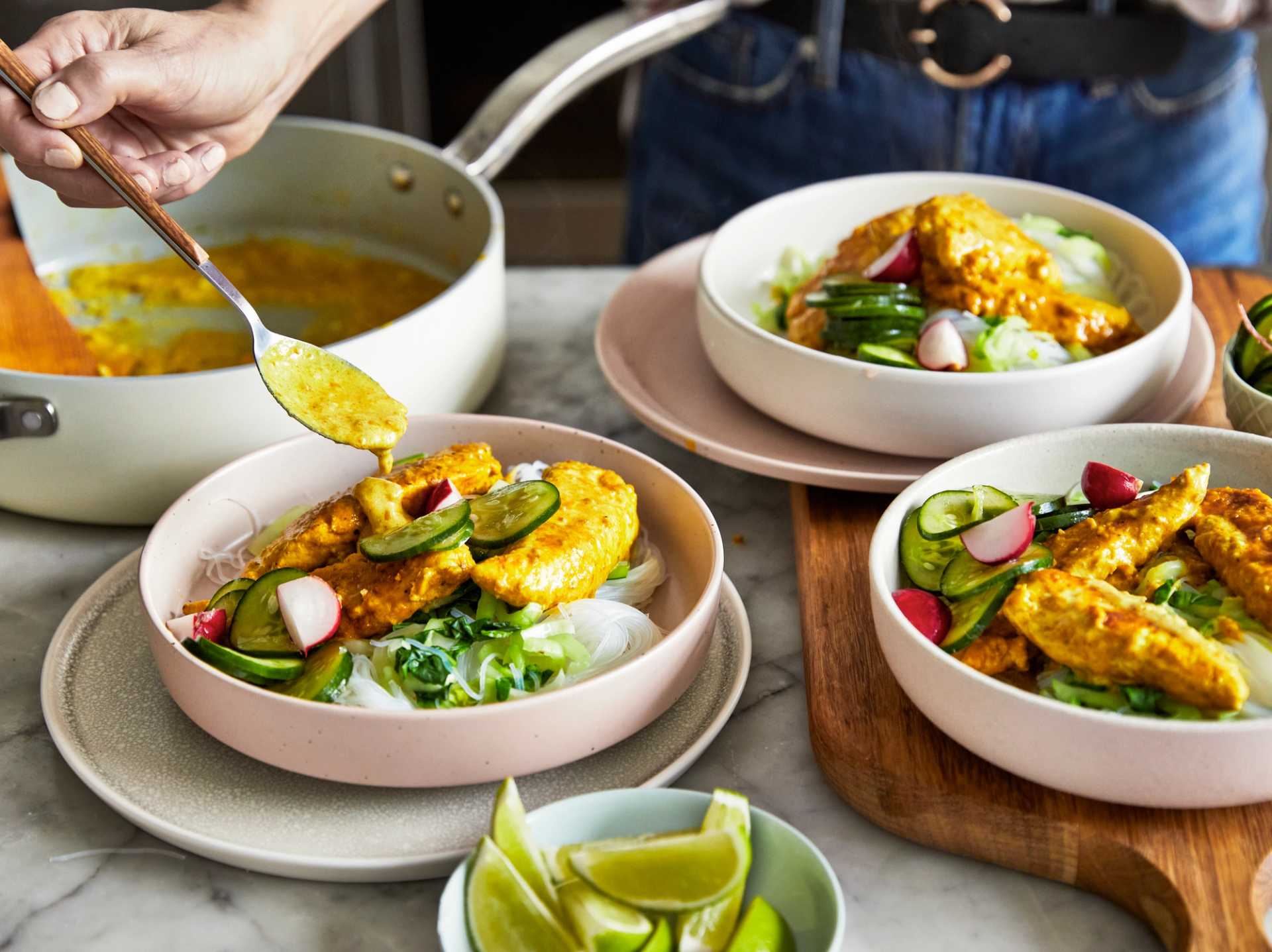 Quick Satay Chicken Noodle Bowl