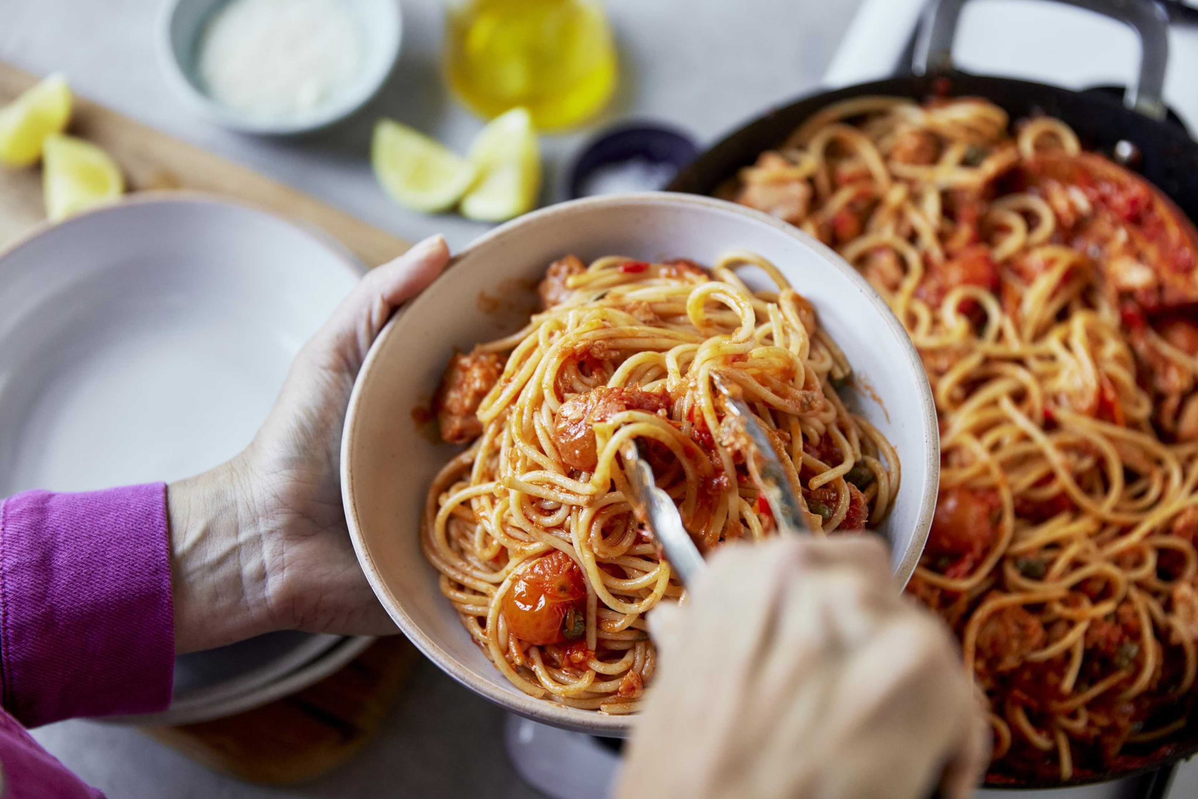 Tuna, Caper and Blistered Tomato Pasta
