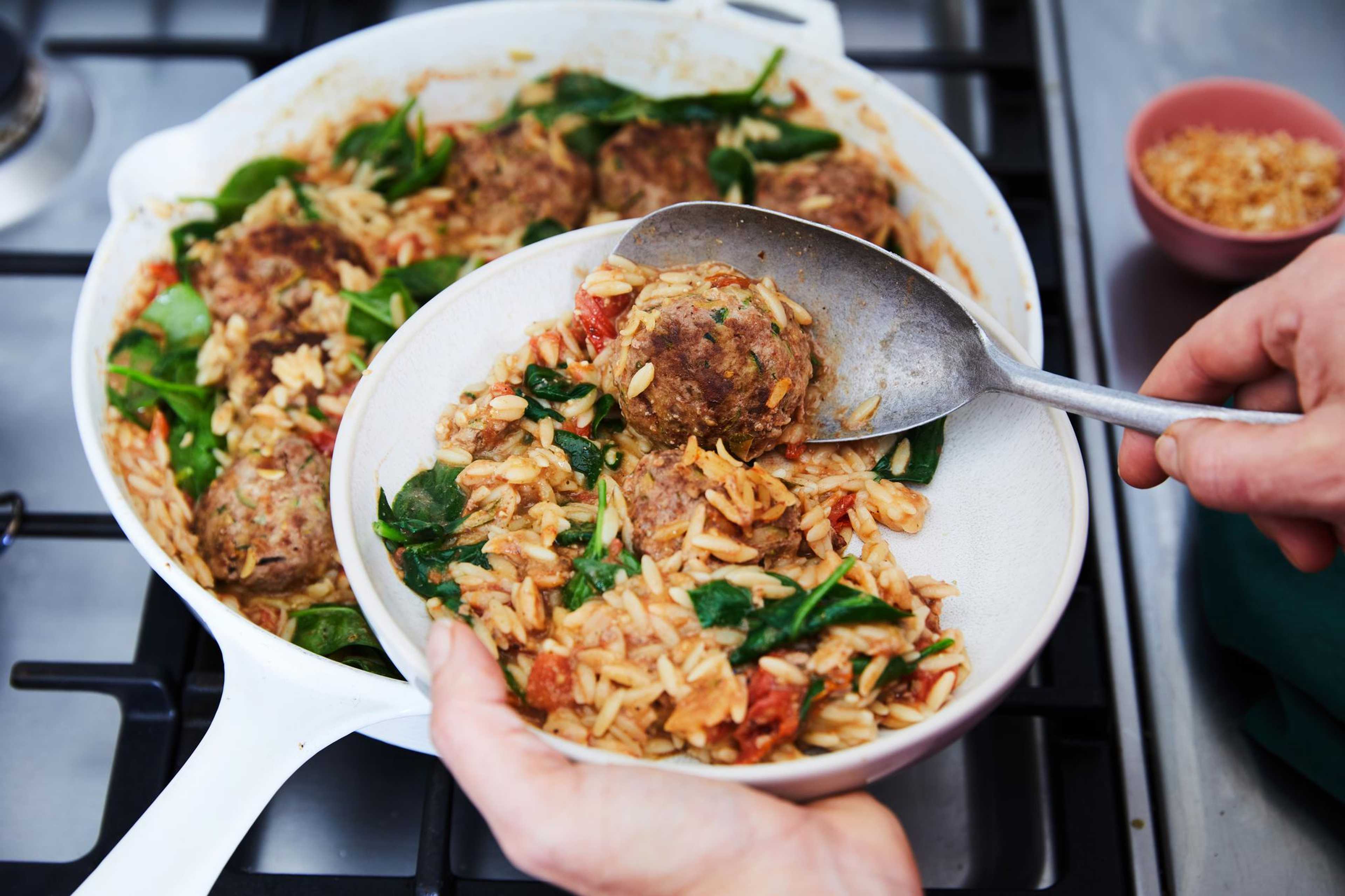 Cheesy Beef and Vegetable Meatball Risoni