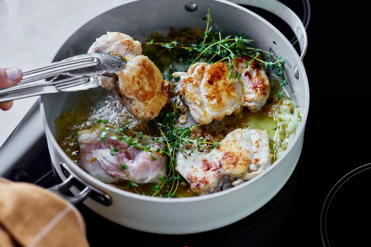 Lemon, Eschalot and Thyme Chicken with Parmesan Mash