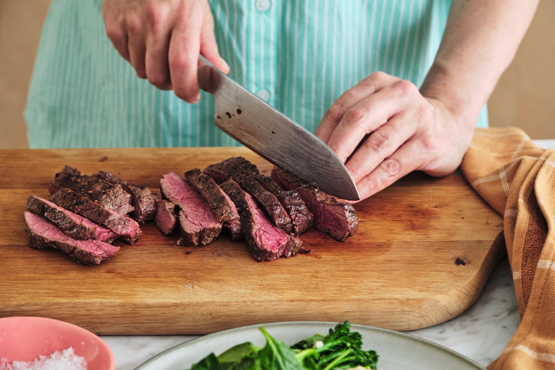 Peppered Kangaroo Steaks with Creamy Mustard Sauce and Greens