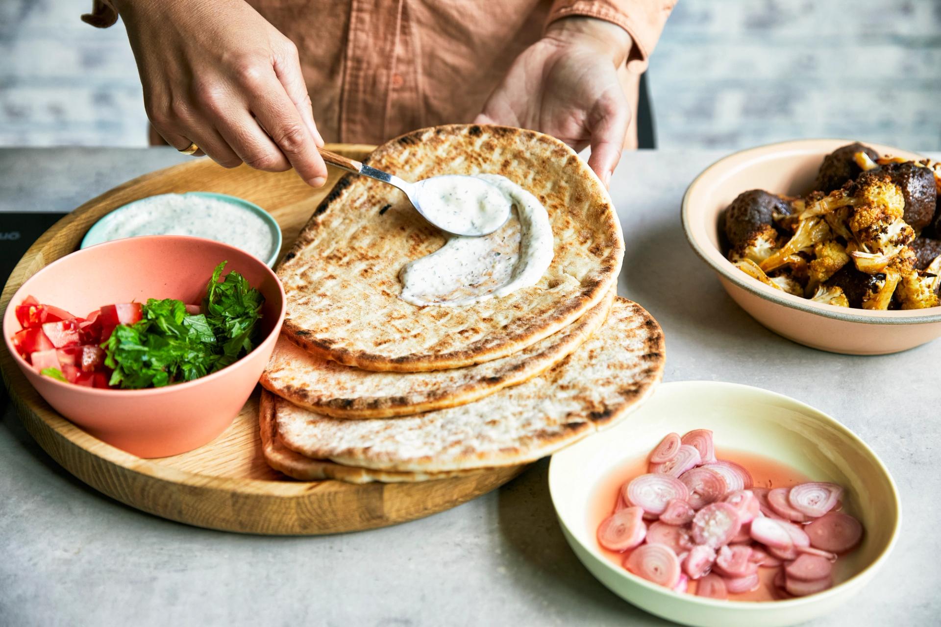 Easy Beef Kofta Wraps with Roasted Cauliflower