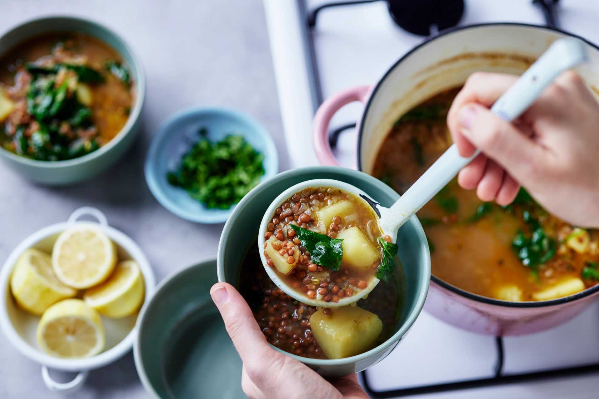 Adas Bil Hamod (Lebanese Sour Lentil Soup)