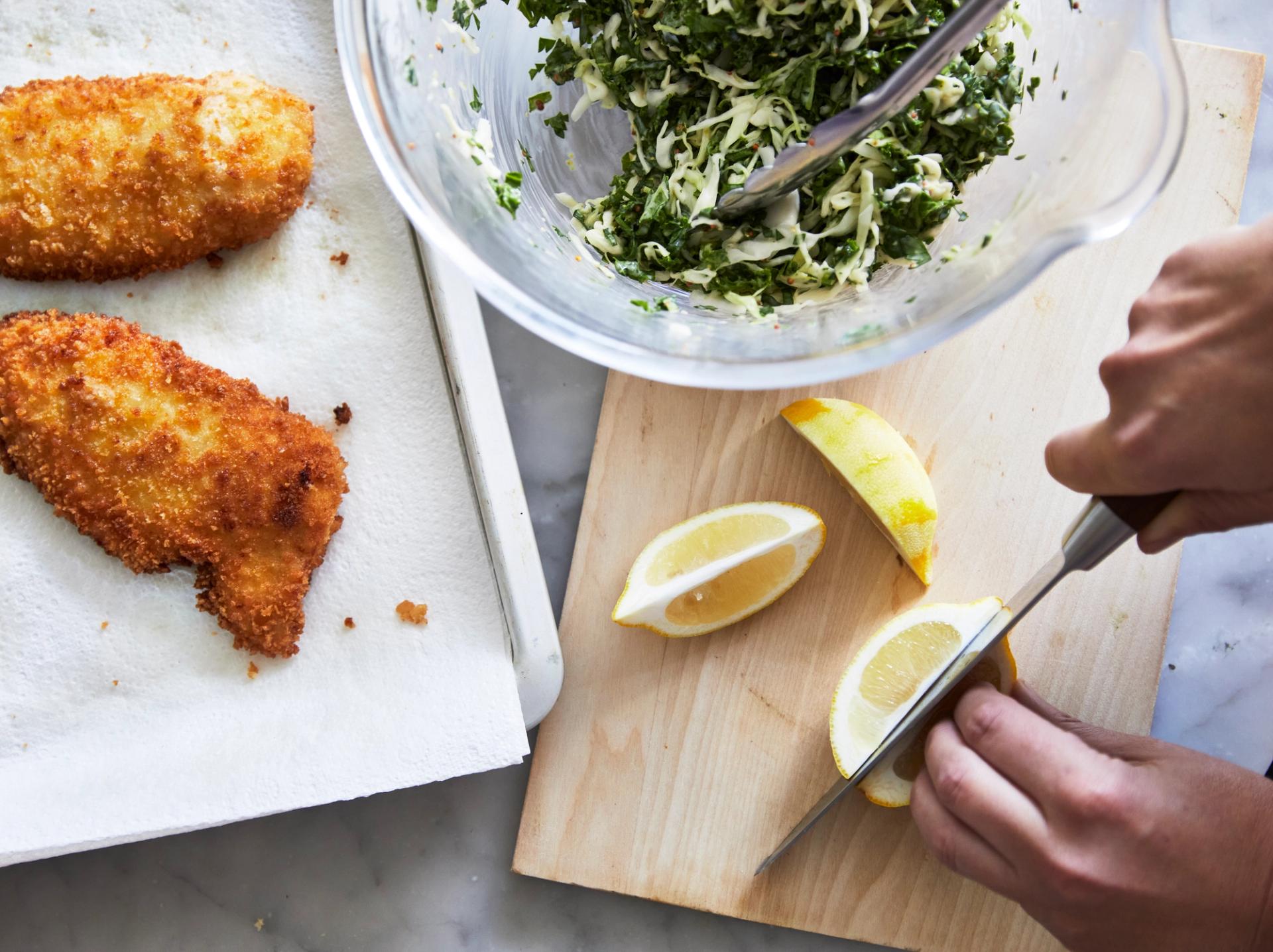 Classic Chicken Schnitzel with Winter Slaw