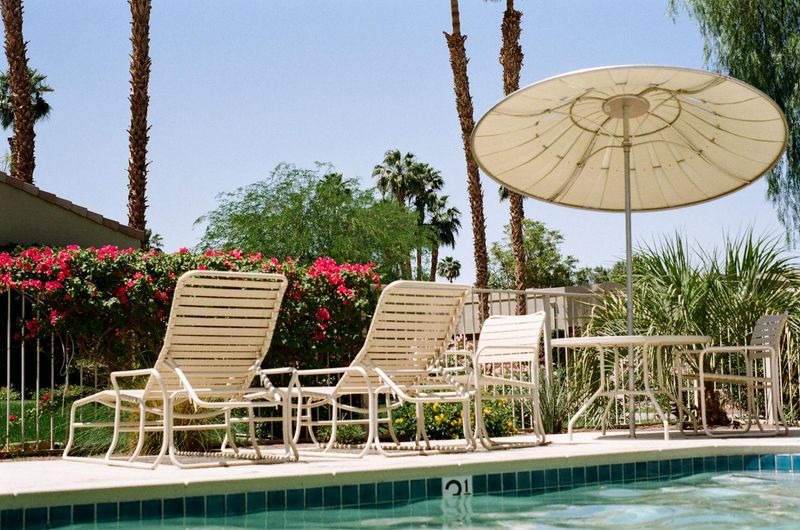 Outdoor living space with pool area in Palm Beach