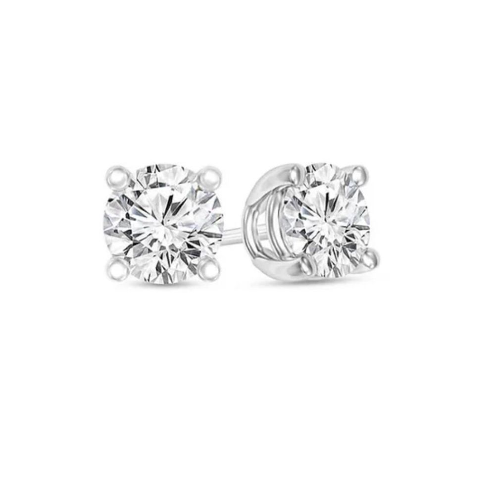 Diamond Stud Earrings, 1.02Ct, 18Kt White Gold · 1.02 ct, Round Brilliant, K-L colour, VVS clarity