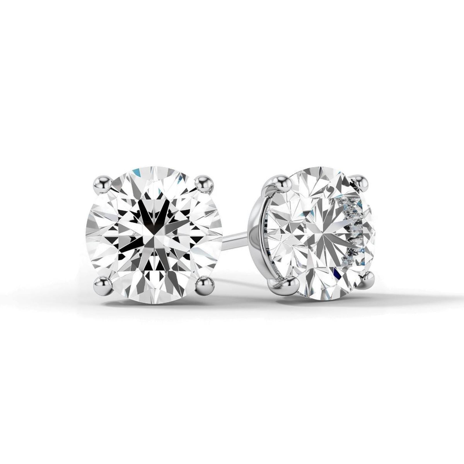 2.03Ct Diamond Stud Earrings · 2.03 ct, Round Brilliant, G-H colour, I1 clarity · alternate angle, photographed at the Bedfordview viewing room