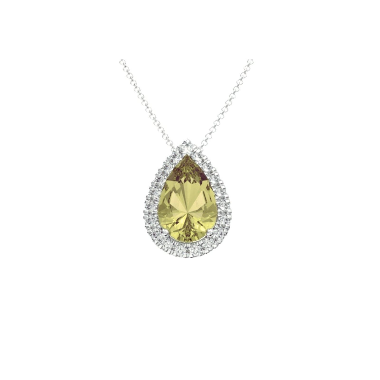 3.01Ct Pear Diamond Pendant Necklace