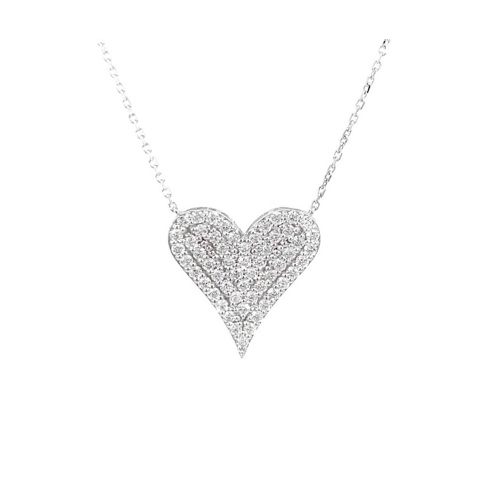 1.12Ct Pavé Diamond Heart Pendant Necklace · 1.12 ct