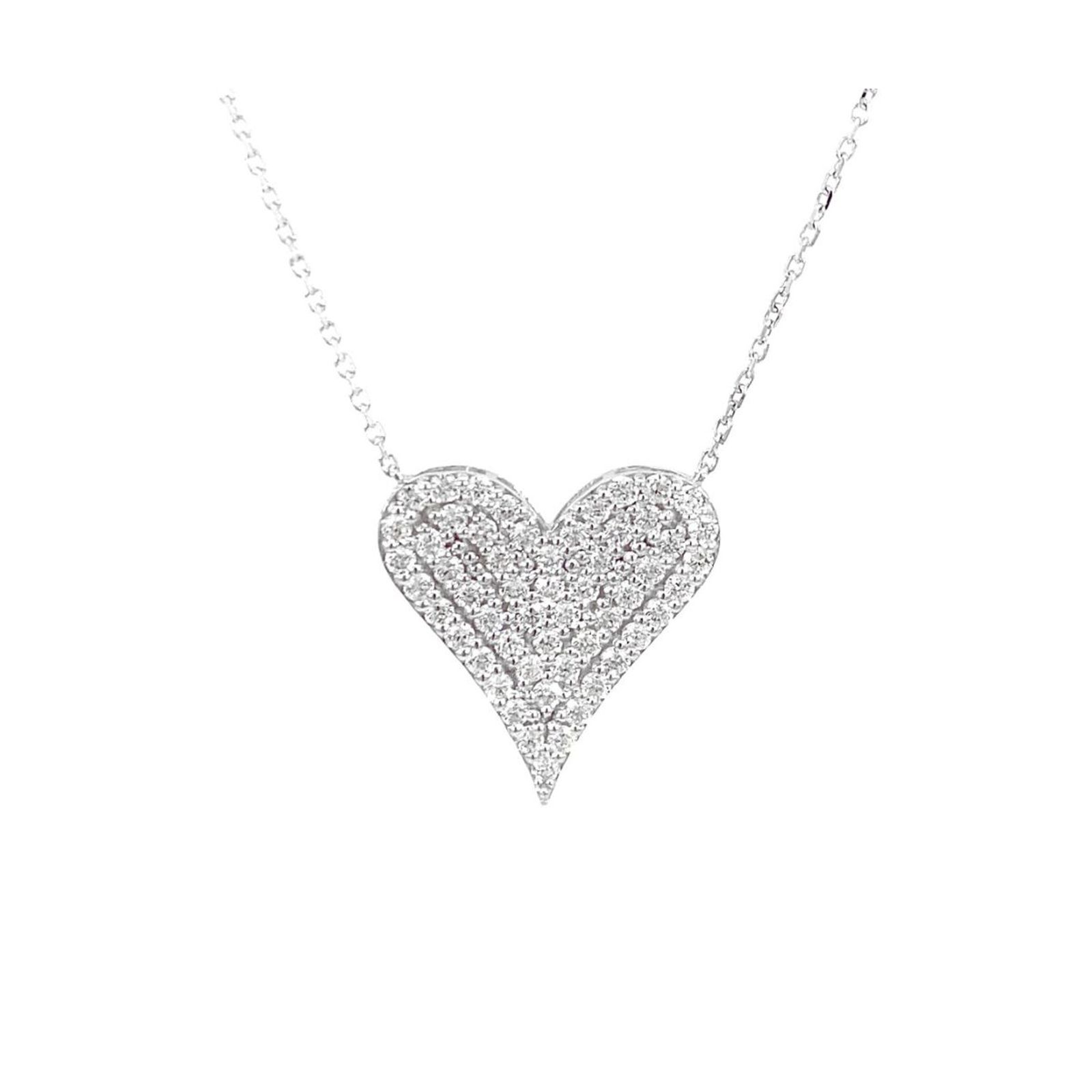 1.12Ct Pavé Diamond Heart Pendant Necklace · 1.12 ct