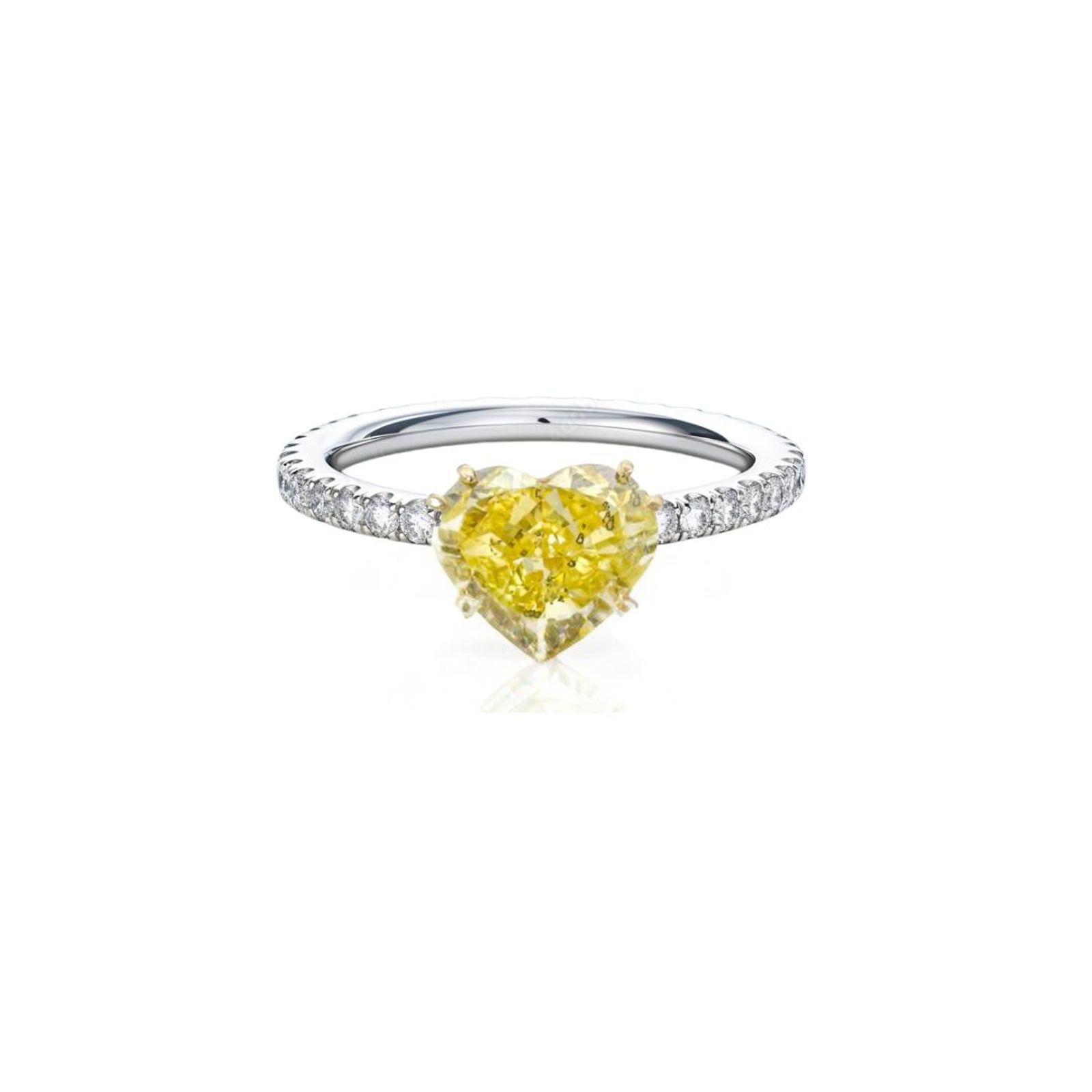 2.05Ct Heart Intense Fancy Yellow Diamond Ring · 2.05 ct