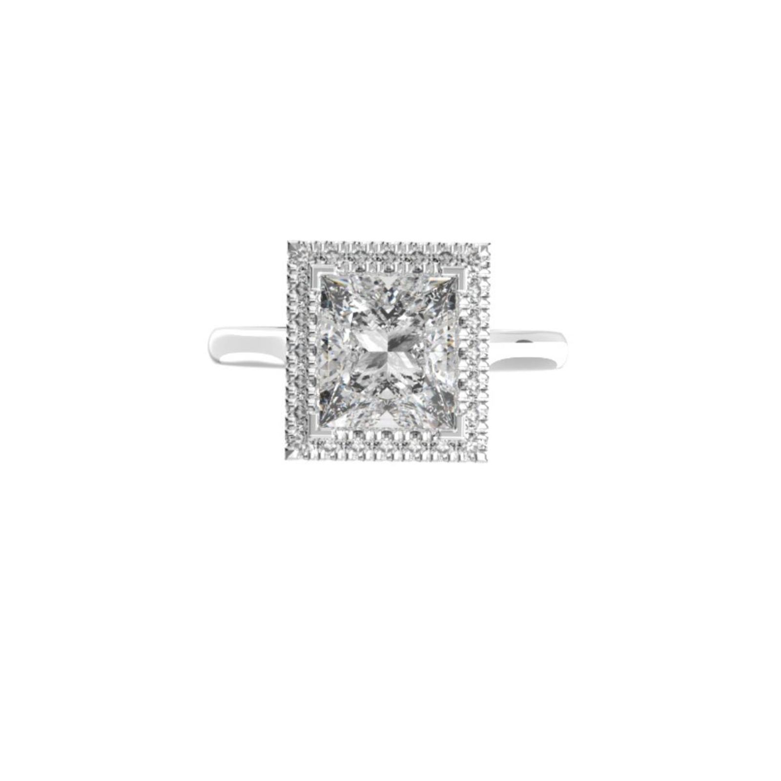 2.00Ct Princess Halo Diamond Ring · 2.00 ct