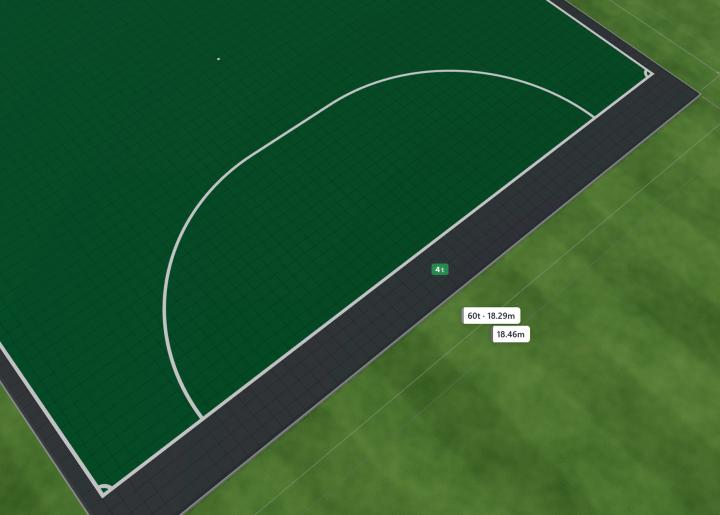 Futsal court dimensions and surface