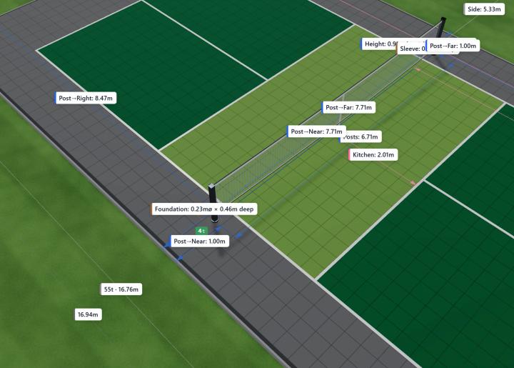 Pickleball court dimensions and layout