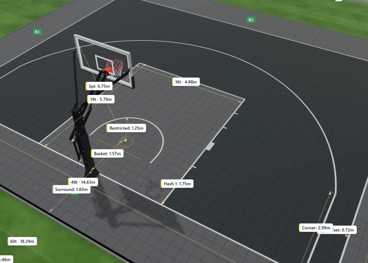 3×3 basketball court dimensions & layout guide